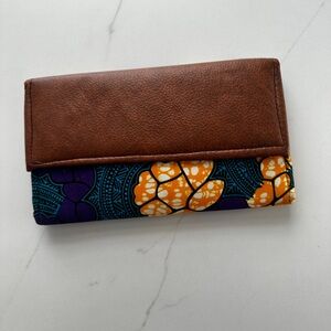 Brown and Multicolor Women's Clutch